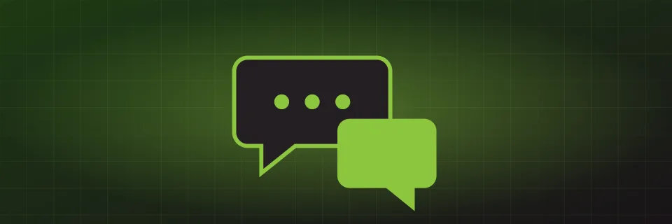 Two chat bubbles for 24/7 support at casino Asino